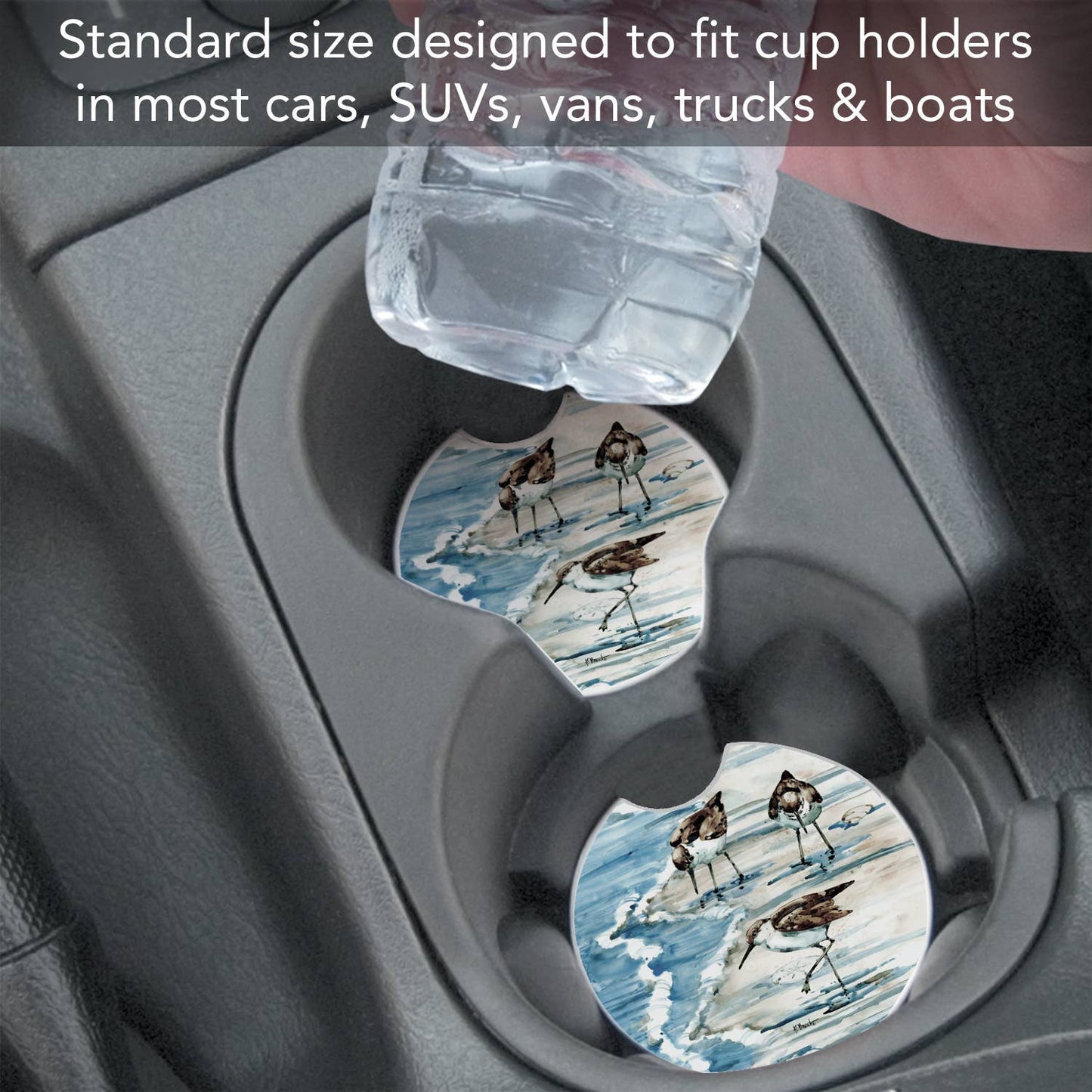 "Rockhampton Sandpipers" Absorbent Stone Car Coaster 1pk