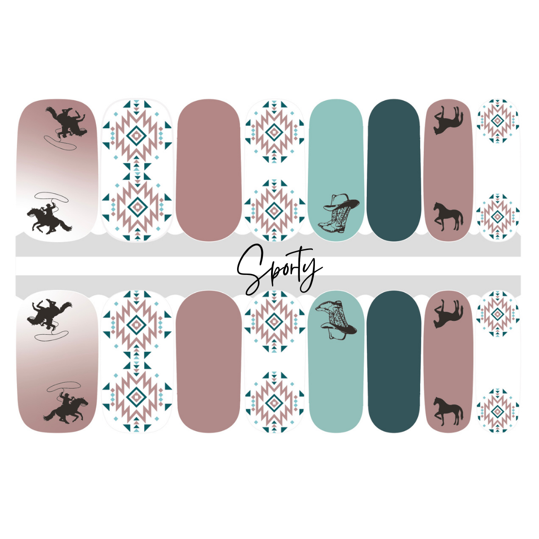 Summer Rodeo Nail Wrap | Gifts for Equestrians | Horse Lover