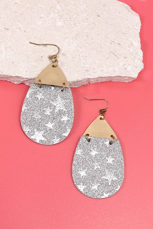 Glitter Star Teardrop Earring