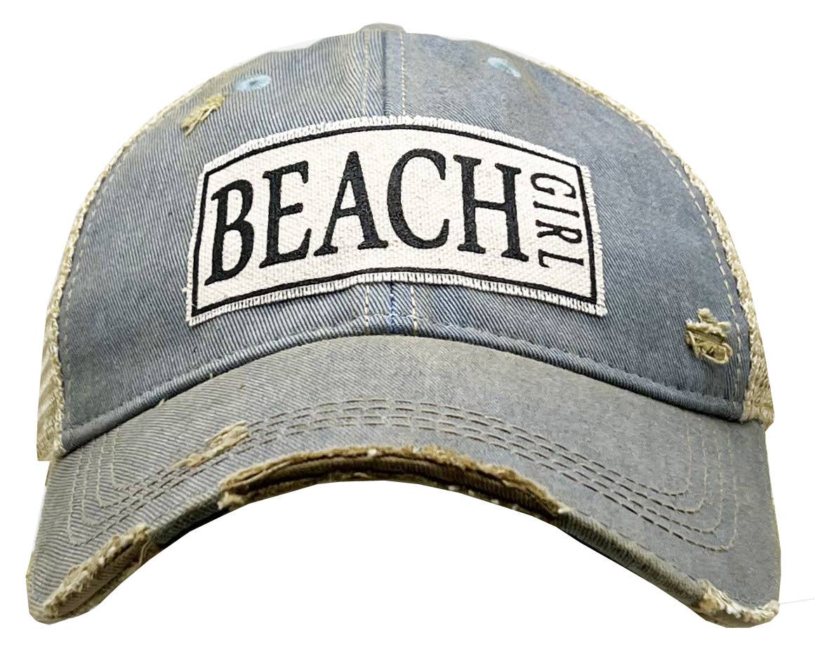 Beach Girl Distressed Trucker Hat Baseball Cap