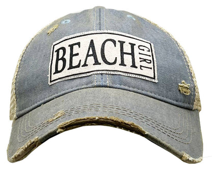 Beach Girl Distressed Trucker Hat Baseball Cap