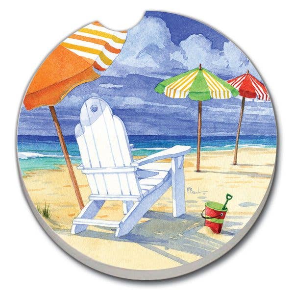 Beach Umbrellas Absorbent Stone Car Coaster 1 Pk