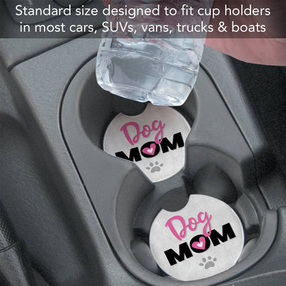 Dog Mom Absorbent Stone Car Coaster 1 Pk