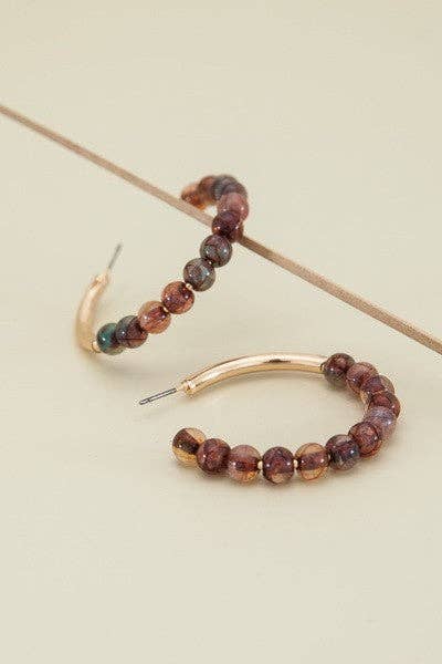 Beaded Hoop, Gold