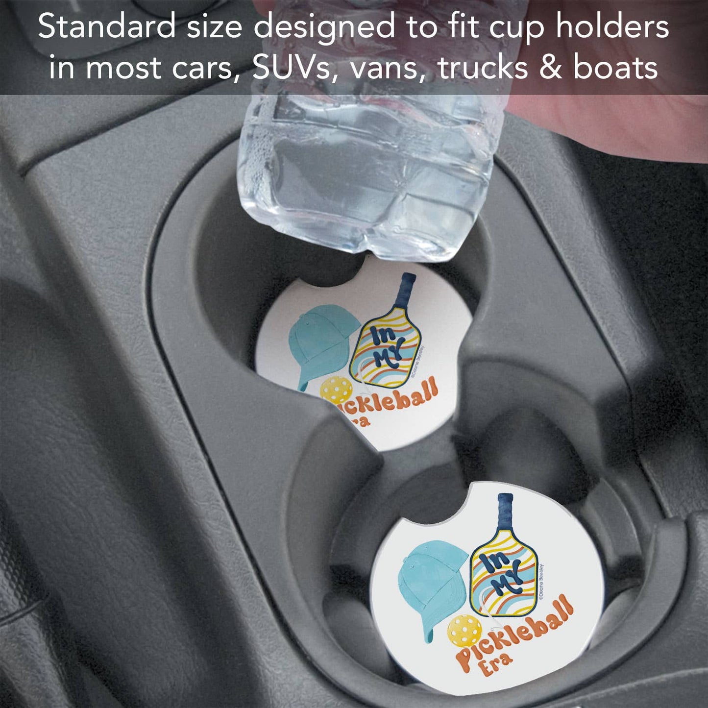 "Pickleball Era" Single Packaged Stone Car Coaster