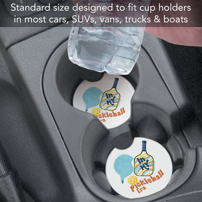 "Pickleball Era" Single Packaged Stone Car Coaster