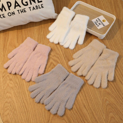 Plush Simple Touchscreen Knitted Gloves: M