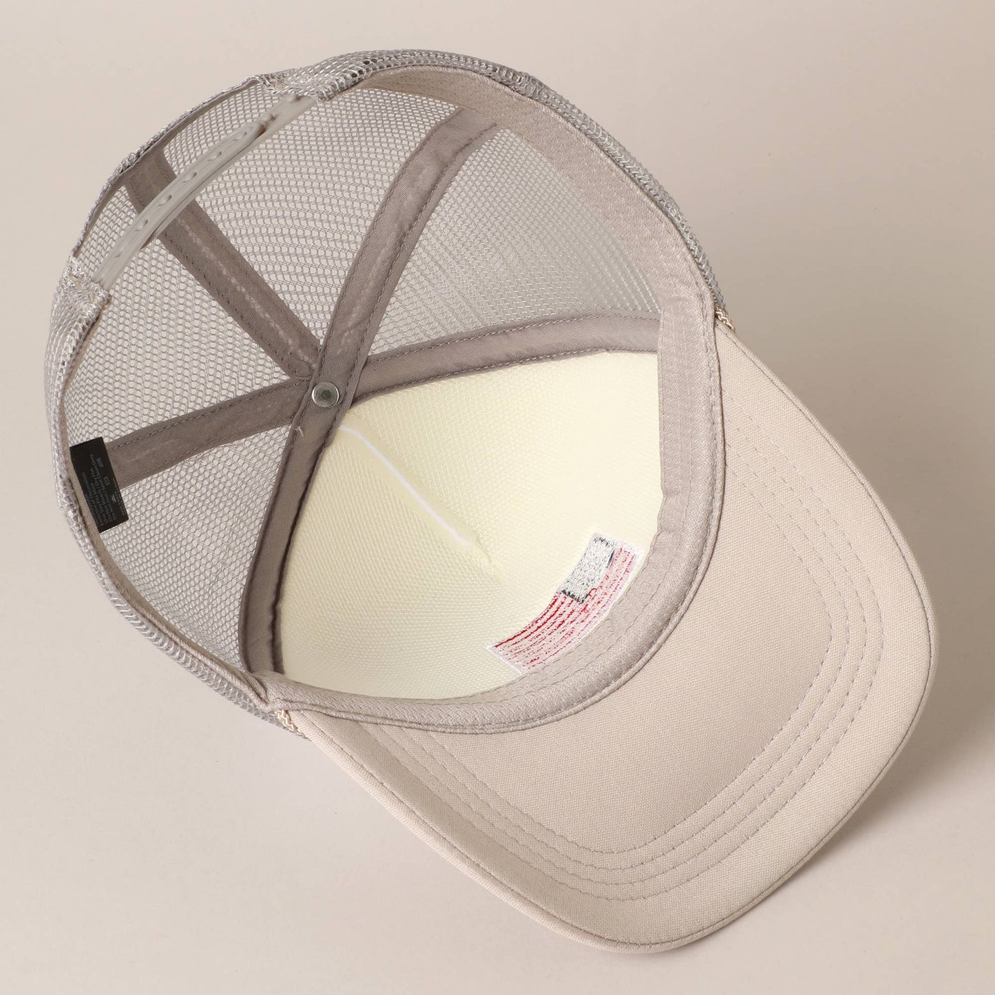American Flag Embroidered 2-Tone Foam Trucker Hat: BLACK / ONE SIZE