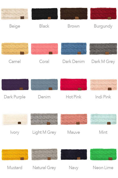 Coco Berry Cable Knit Solid Headband