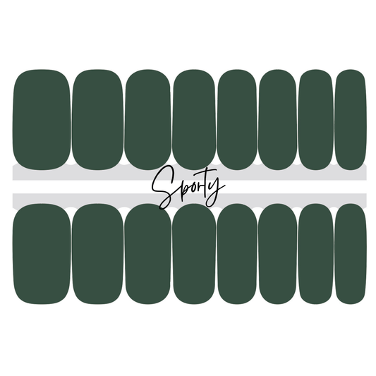 Dark Green Solid Nail Stickers | Dramatic Nails  | Nail Wrap
