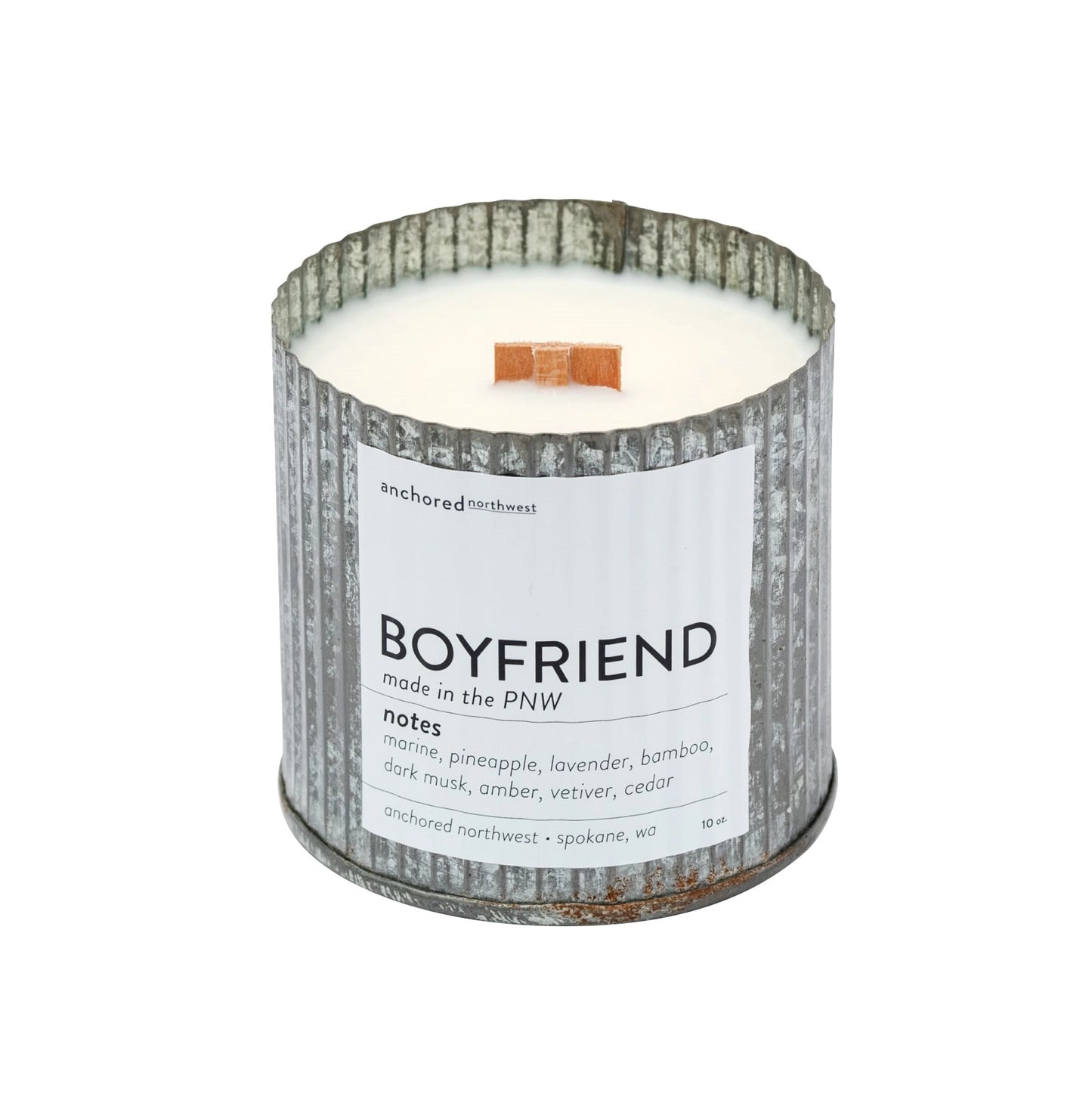 Boyfriend Rustic Vintage Soy Candle With Wood Wick