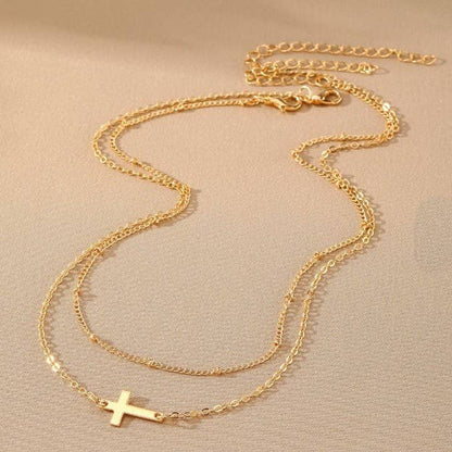 Gold Layered Cross Necklace