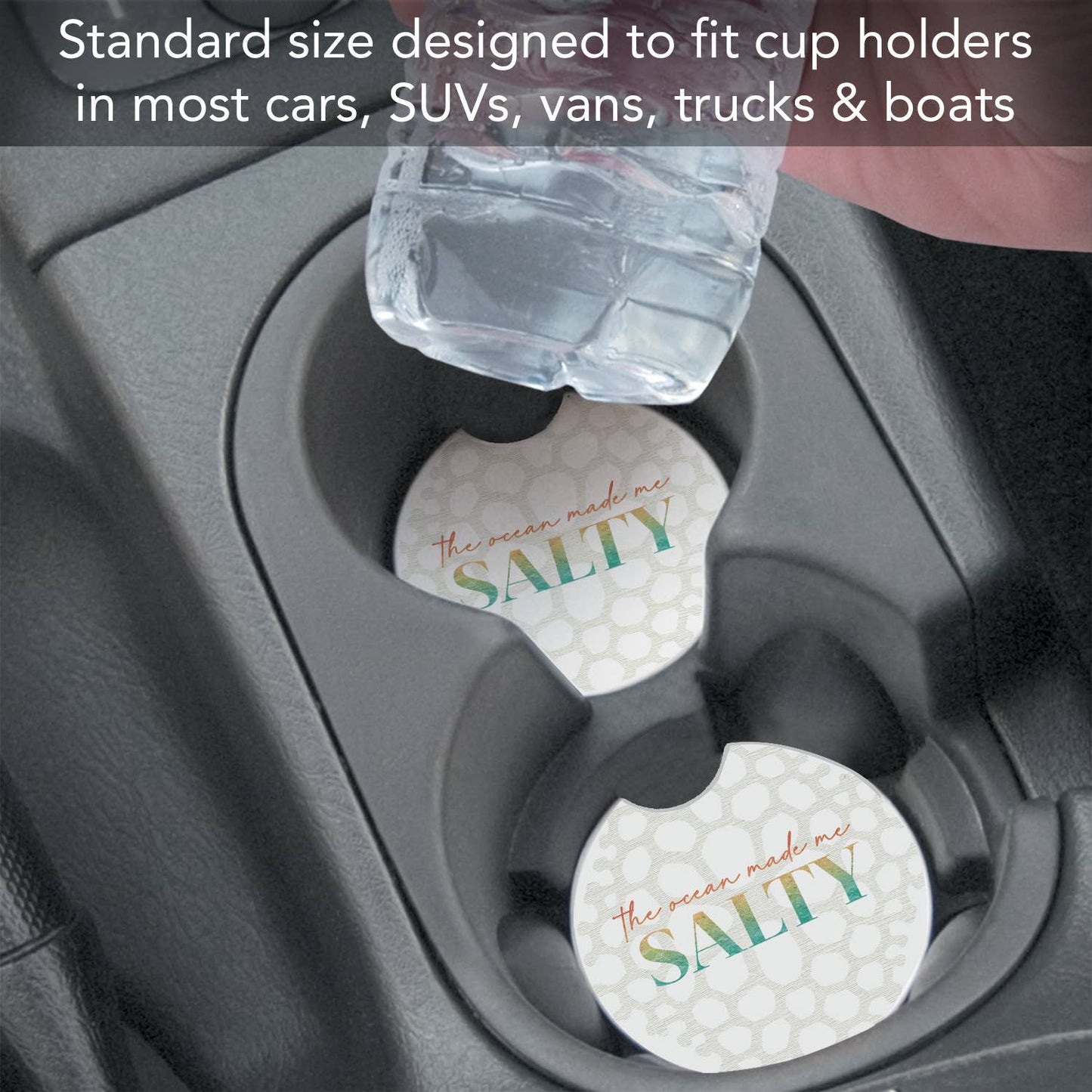 "Made Me Salty" 1pk Absorbent Stone Car Coaster