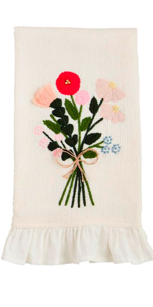 Bouquet Waffle Weave Kitchen Towel