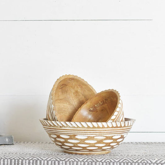 Washed Wood Pattern Bowl