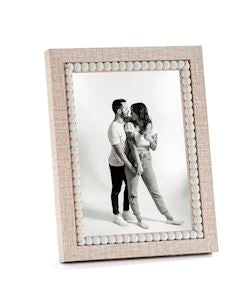 Brown Photo Frame With Beaded Accent (2 Sizes)