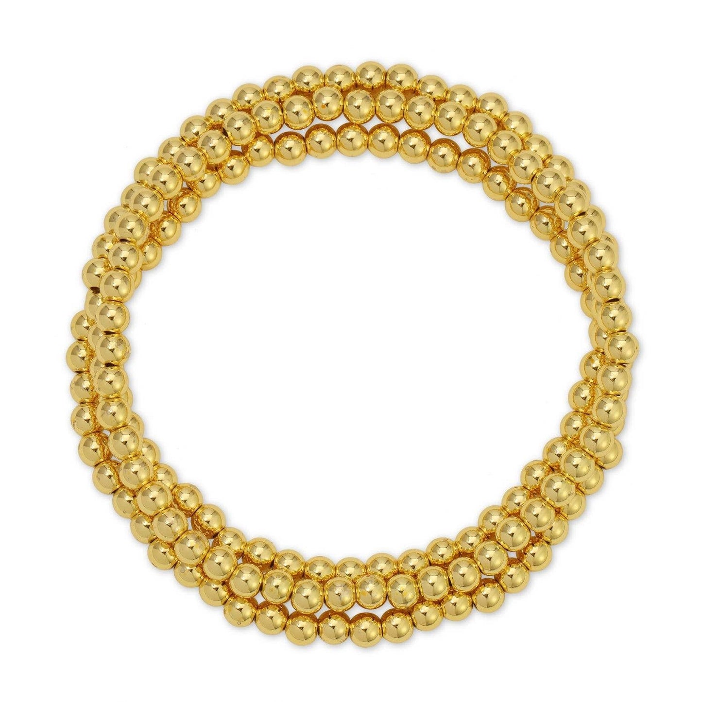 4mm Bead Stretch Bracelet: Gold