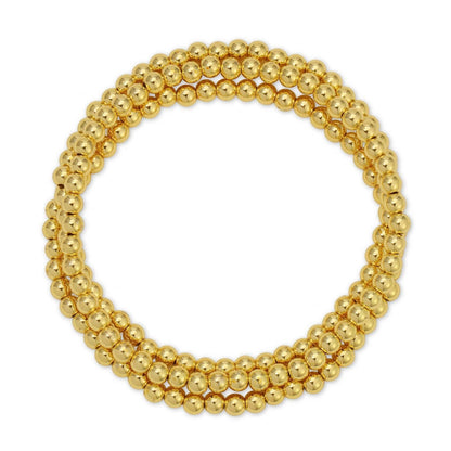 4mm Bead Stretch Bracelet: Gold
