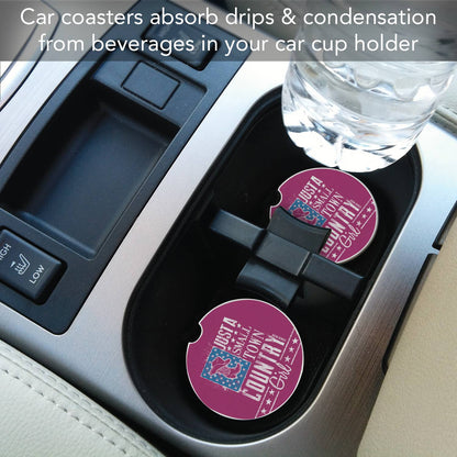 "Country Girl" Absorbent Stone Car Coaster 1pk