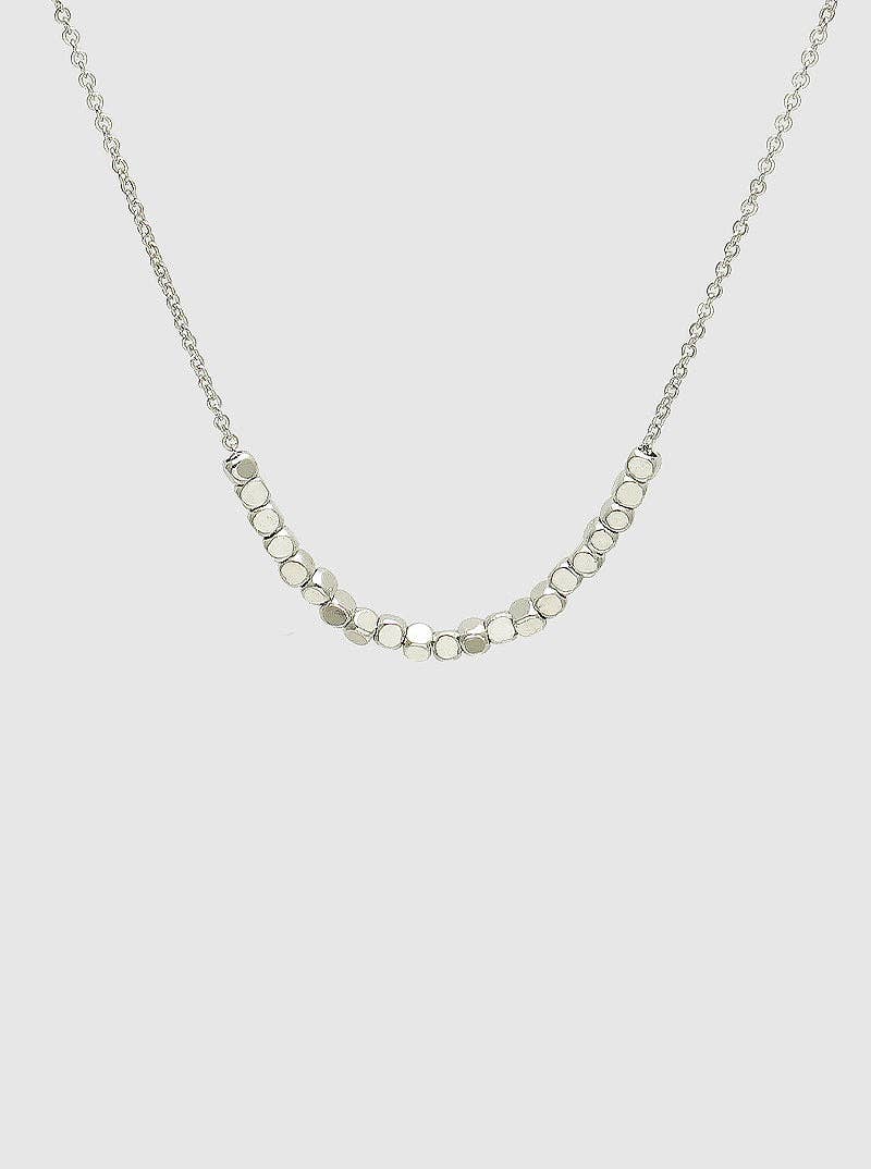 Silver Tiny Metallic Beaded Necklace
