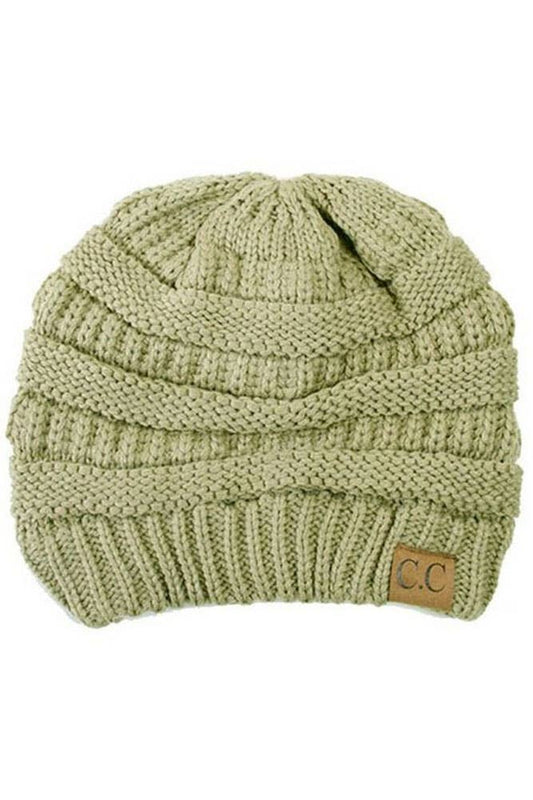 New Sage Cable Knit Classic Beanie Winter Hat
