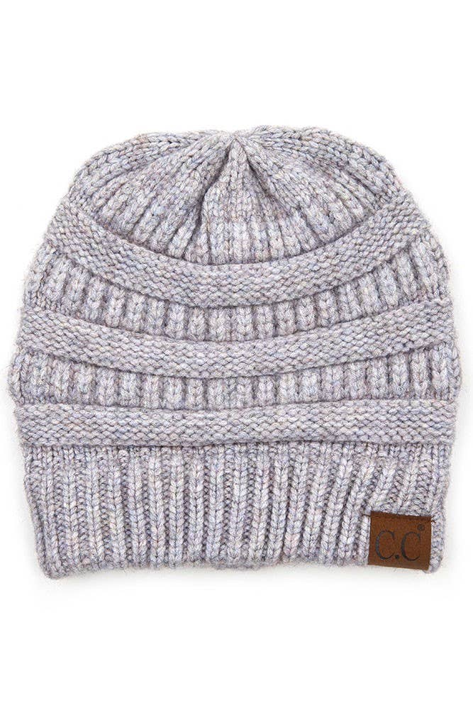 Berry Mixed Soft Yarn Knit Beanie