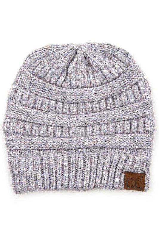 Periwinkle Mixed Soft Yarn Knit Beanie