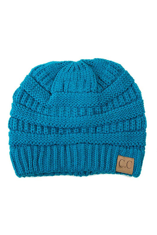 Teal Cable Knit Classic Beanie Winter Hat