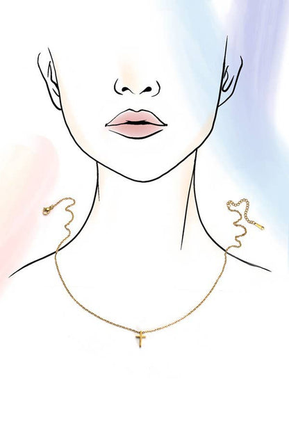 Silver 18K Stainless Steel Non-Tarnish Cross Necklace