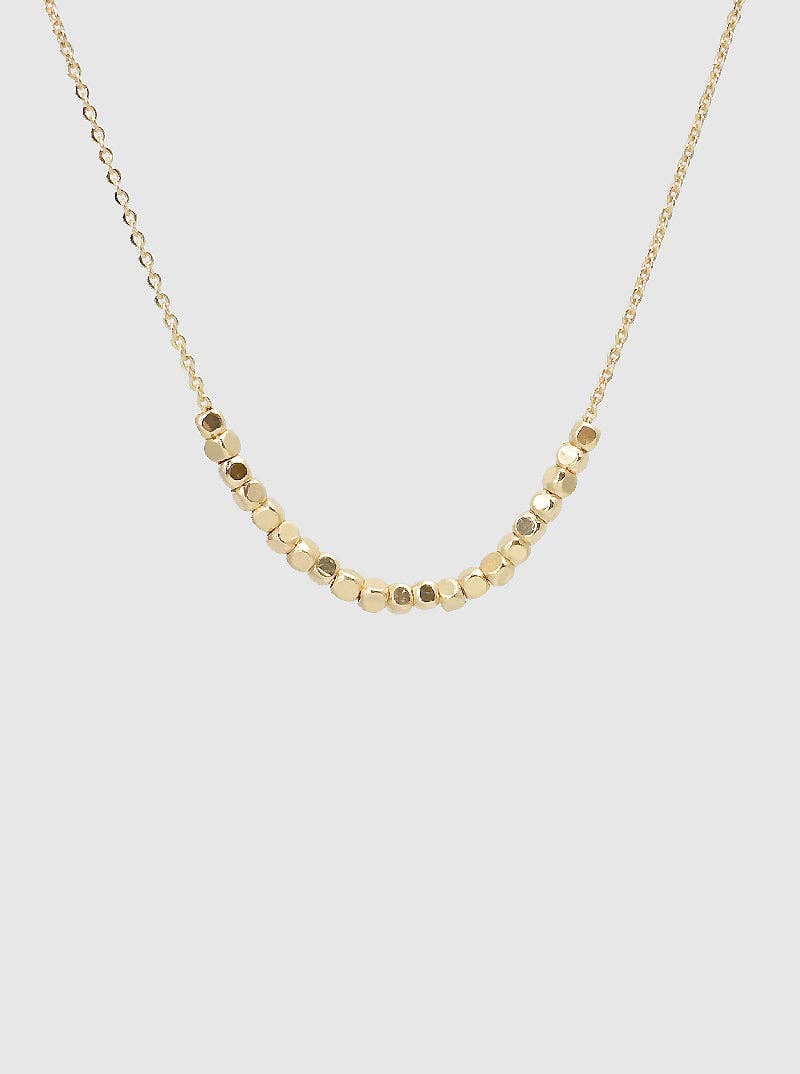 Gold Tiny Metallic Beaded Necklace