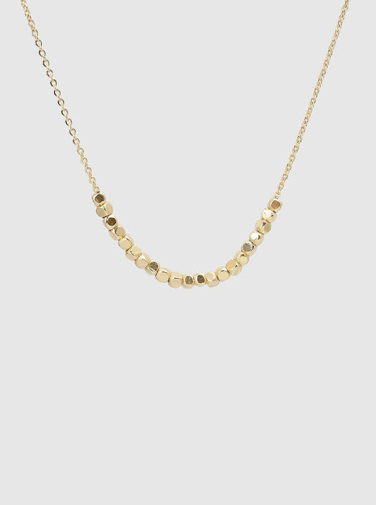 Gold Tiny Metallic Beaded Necklace