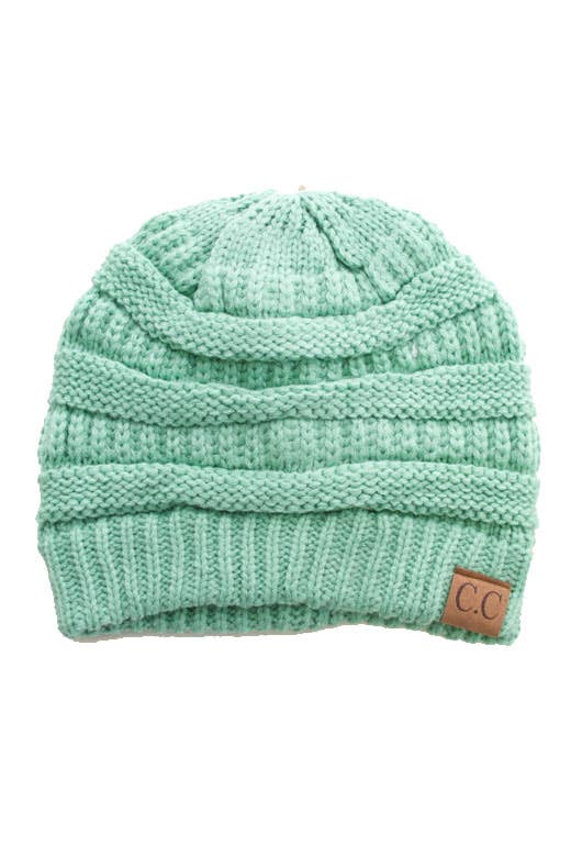 Sage Cable Knit Classic Beanie Winter Hat