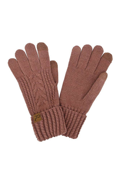 Coco Berry Cable Knit Winter Gloves