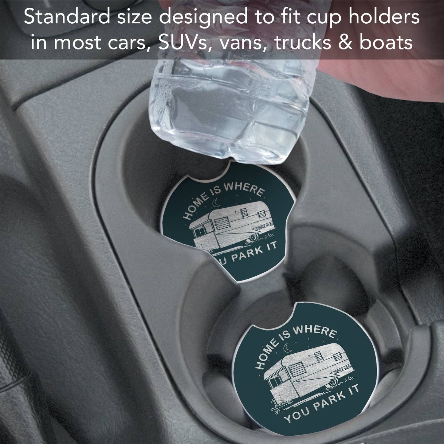 "Park It" Absorbent Stone Car Coaster 1pk