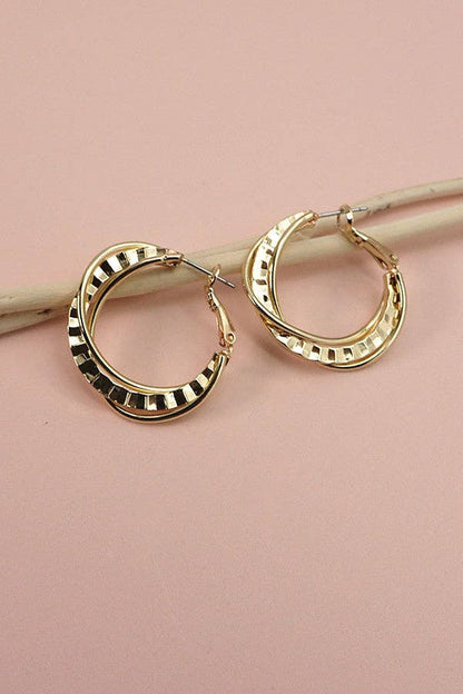 Gold Intertwined Hoop Earring