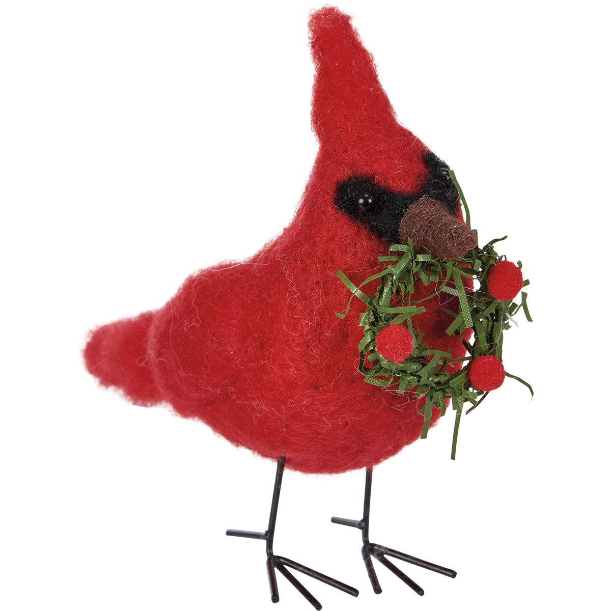 Cardinal With Wreath Felt Critter