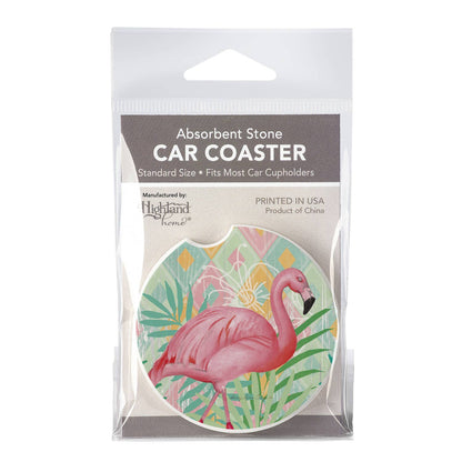 Diamond Flamingo Absorbent Stone Car Coaster 1 Pk