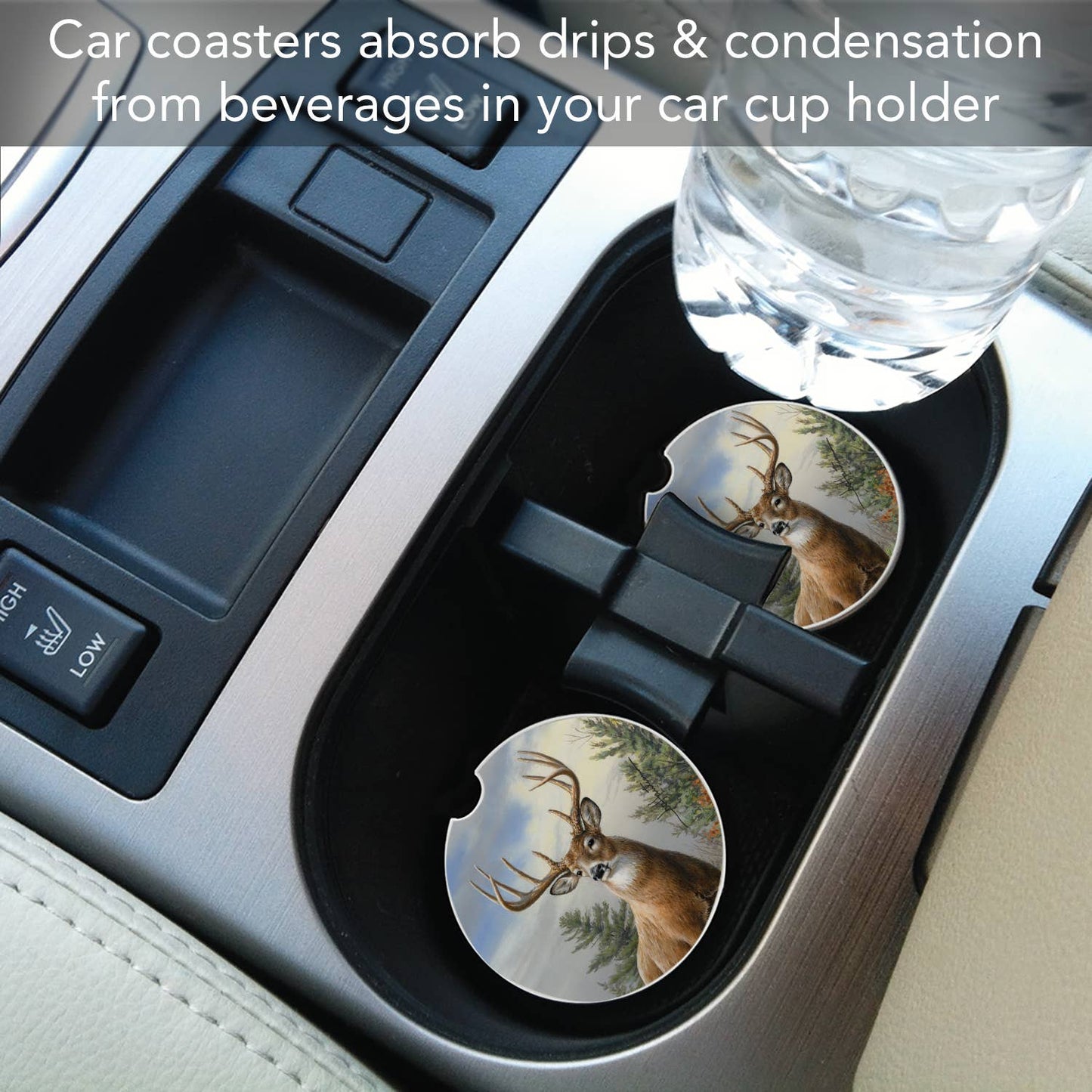 Morning Light Absorbent Stone Car Coaster 1 Pk