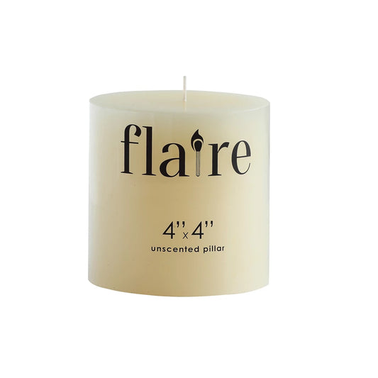 4 x 4 Cream Unscented Pillar Candle