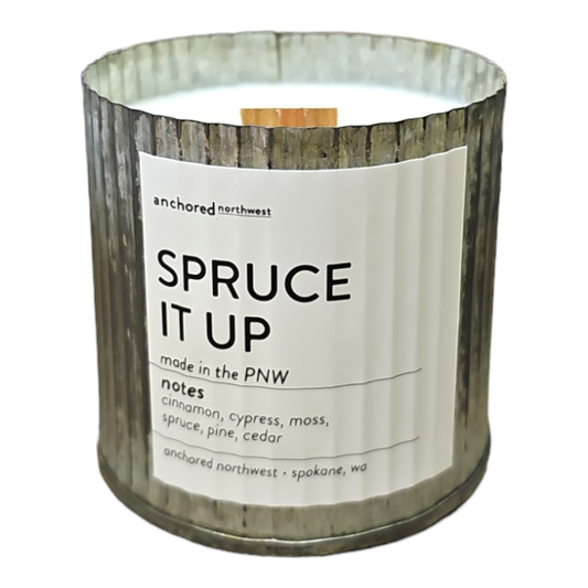 Spruce It up Rustic Vintage Wood Wick Christmas Candle: 10oz