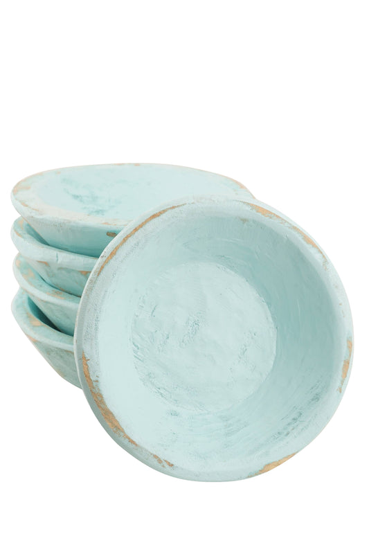 Handmade Seaside Blue Medium Round Dough Bowl