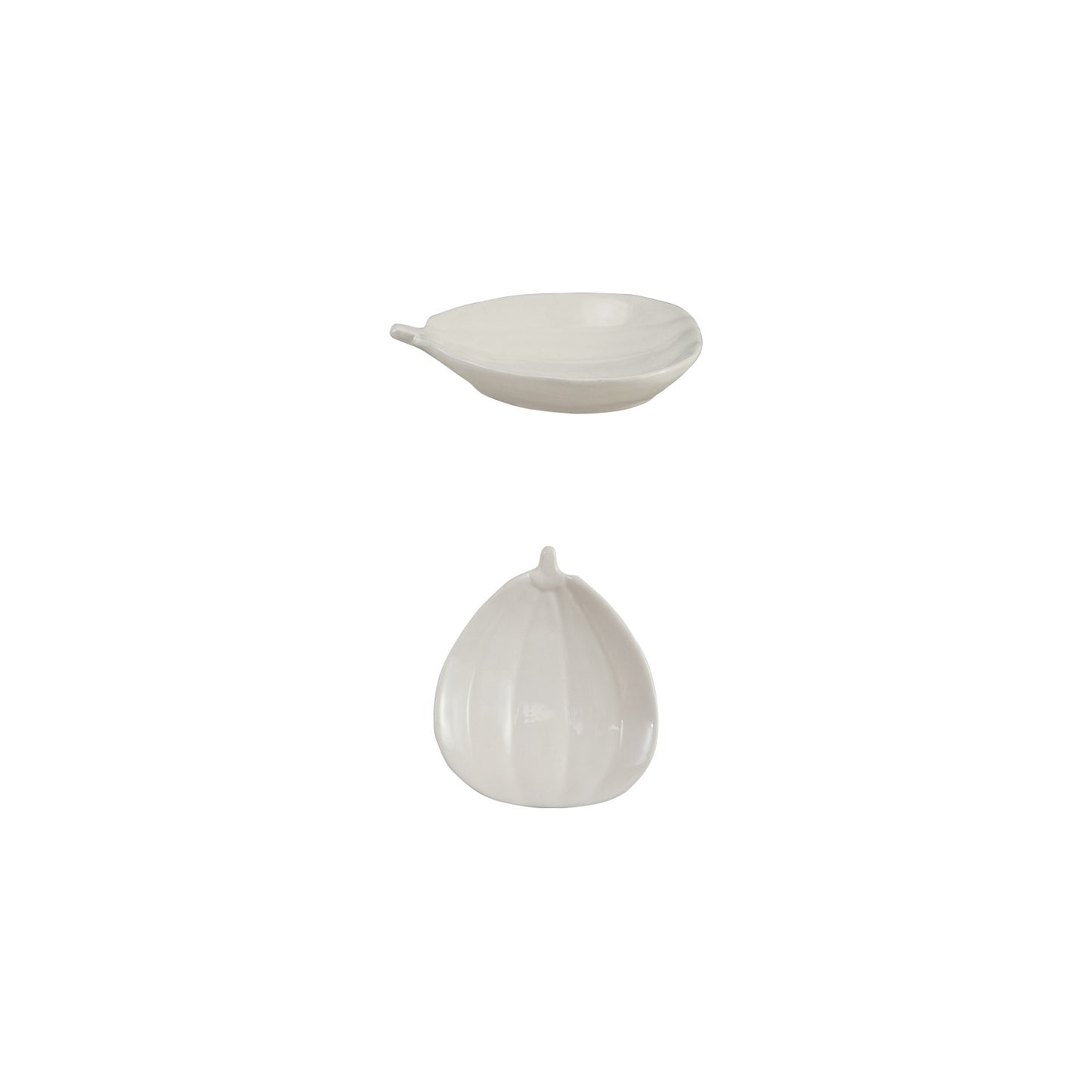 Stoneware Pumpkin Shaped Dish, White