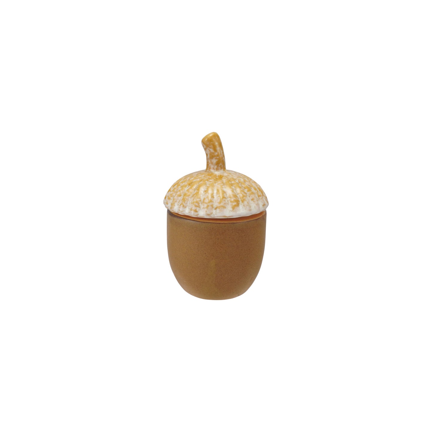 Stoneware Acorn Shaped Jar with Lid, Matte Reactive Glaze (Each One Will Vary)