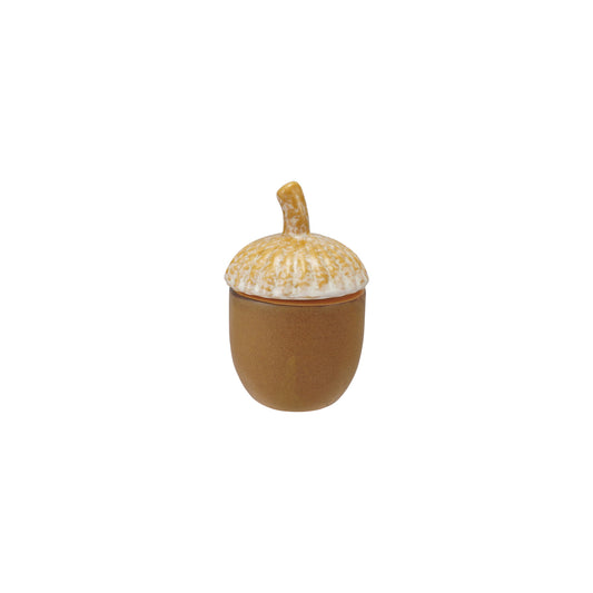 Stoneware Acorn Shaped Jar with Lid, Matte Reactive Glaze (Each One Will Vary)