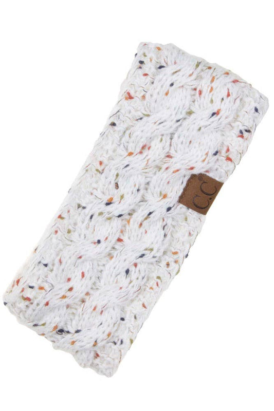 Ivory Chunky Knit Confetti Sherpa Lined Headband
