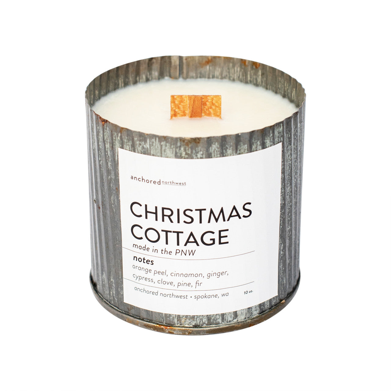 Christmas Cottage Rustic Vintage Soy Candle With Wood Wick