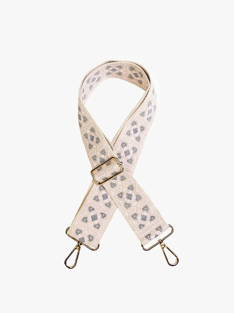 Clover Guitar Strap in Light Pink & Green by Jen & Co