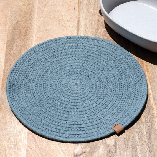 13" Coastal Blue Round Placemat