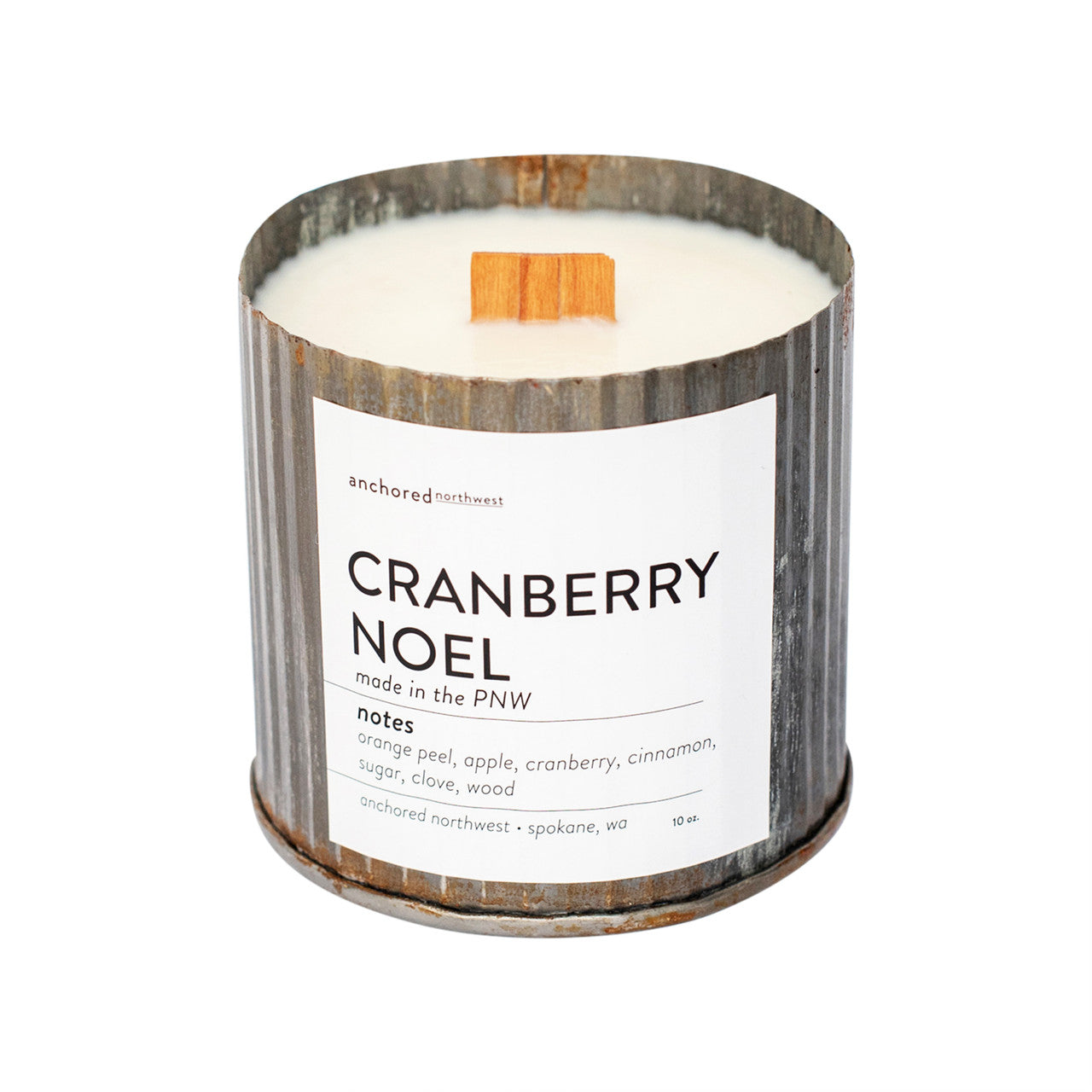 Cranberry Noel Rustic Vintage Soy Candle With Wood Wick