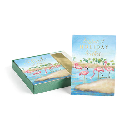 Festive Flamingos Boxed Holiday Cards